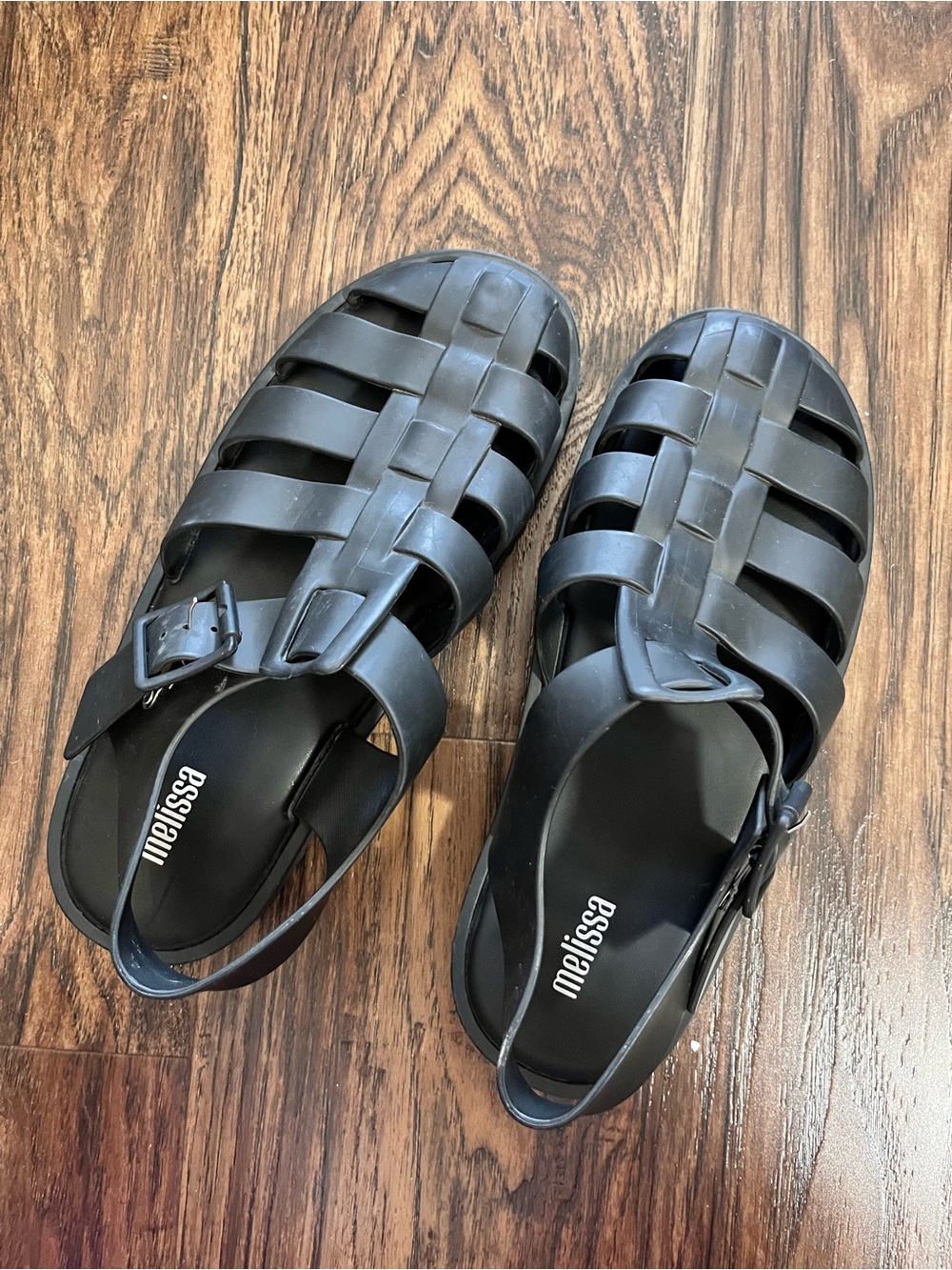 Melissa Black Caged Fisherman Sandals